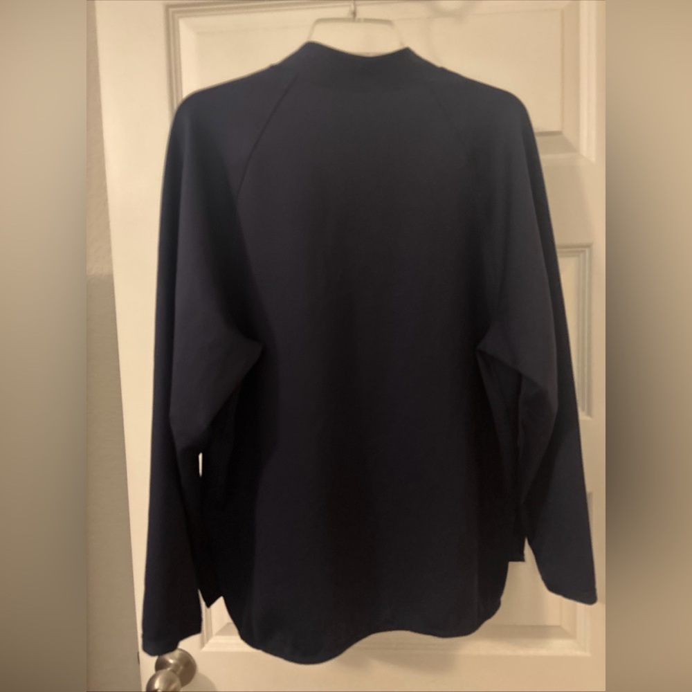MM LAFLEUR Navy Blue Shawn Sweatshirt SZ M V-Neck Long Sleeve Light Scuba casual - Picture 2 of 15